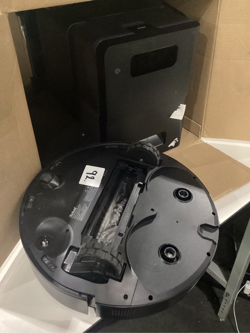 Condition photo showing As Is for USED  NOT TESTED MISSING PARTS iRobot Roomba Plus 405 (G181) 2in1 Vacuum & Mop Robot with AutoWash Dock - Dual Spinning, Smart & Fast Mapping, Ideal for Pet Hair, Self-Empties 75 Days, Intense Suction, Pad Washing & Drying