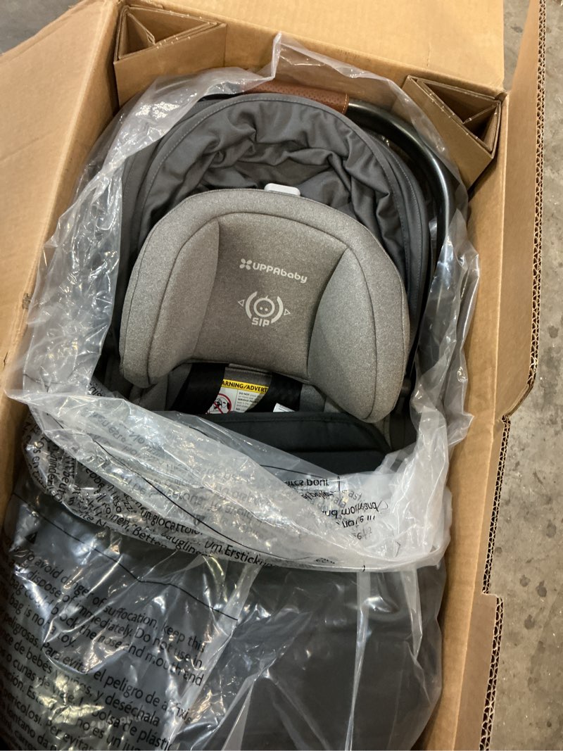 Condition photo showing Good Condition for uppababy aria v2 lightweight infant car seat - just under 6 lbs - base with load leg + infant insert + all-weather footcover included - direct stroller attachment - greyson (charcoal mélange)