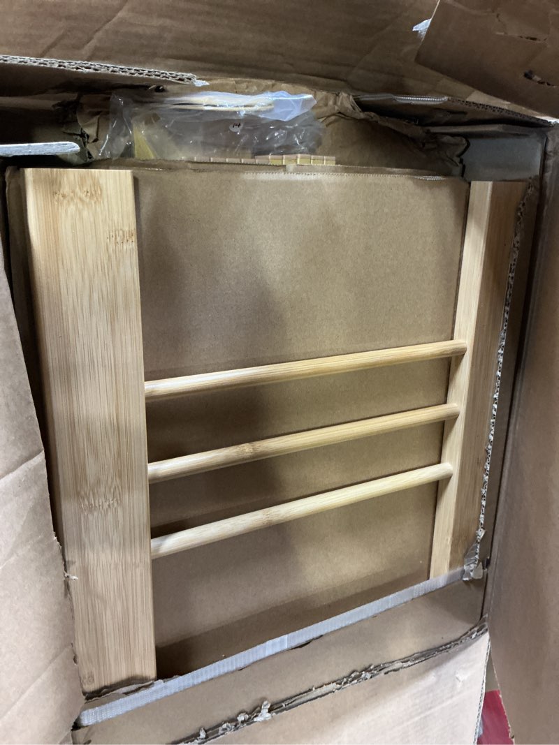 Condition photo showing Good Condition for breezehome 14 inch high solid bamboo wood full size bed frame with headboard and footboard, platform bed frame full size with metal slats, no box spring needed, easy to assemble, sturdy full 14 inch