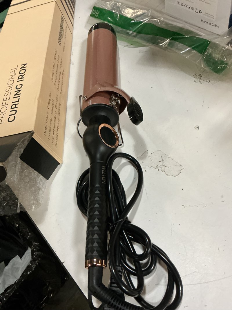 Condition photo showing Good Condition for Large Curling Iron 2 Inch, Ceramic Long Barrel Hair Curling Wand, Hair Styling Tool, Dual Voltage, LCD Display, Black 2 inches