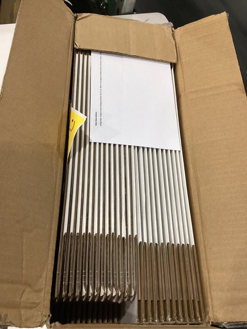 Condition photo showing New/Like New for horlimer 10x8x3 inches shipping boxes set of 25, white corrugated cardboard box literature mailer, 25 stickers included 10" x 8" x 3" white