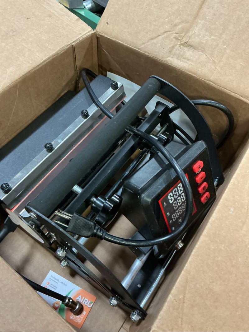 Condition photo showing As Is for VEVOR Tumbler Heat Press Machine, 11-30oz Mug Press, Heat Up Fast and Even, Tumbler Press with Sublimation Paper, Tape and Gloves, Temp and Time Setting, for Sublimation Tumblers, Cups, Mugs, Black Black-30oz