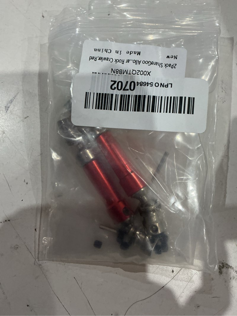 Condition photo showing As Is for 2pack sharegoo alloy rear center drive shaft transmission shaft compatible with wltoys 12428 12423 12628 fy03 1/12 rc car rock crawler,red
