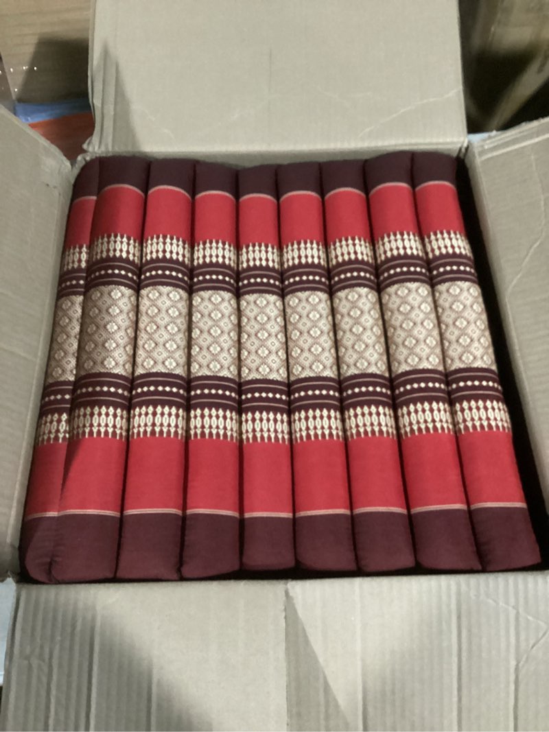 Condition photo showing Good Condition for traditional thai triangle cushion pillow kapok filling handcraft (red)