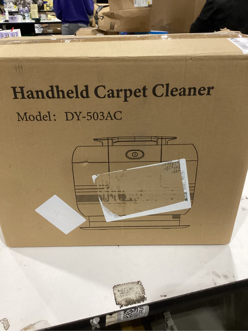 Condition photo showing As Is for 18Kpa Carpet Cleaner Machine, 500W Portable Carpet Spot and Upholstery Cleaner Machine with Handle for Pet Stains, Sofa, Car Seat, Furniture black