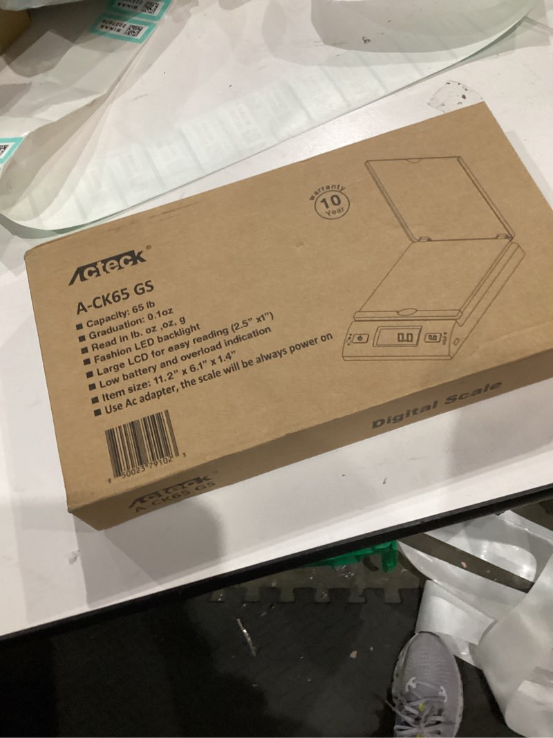 Condition photo showing New/Like New for acteck high accuracy 0.1oz digital shipping scale, postal scale and mail scale (65lb gold)