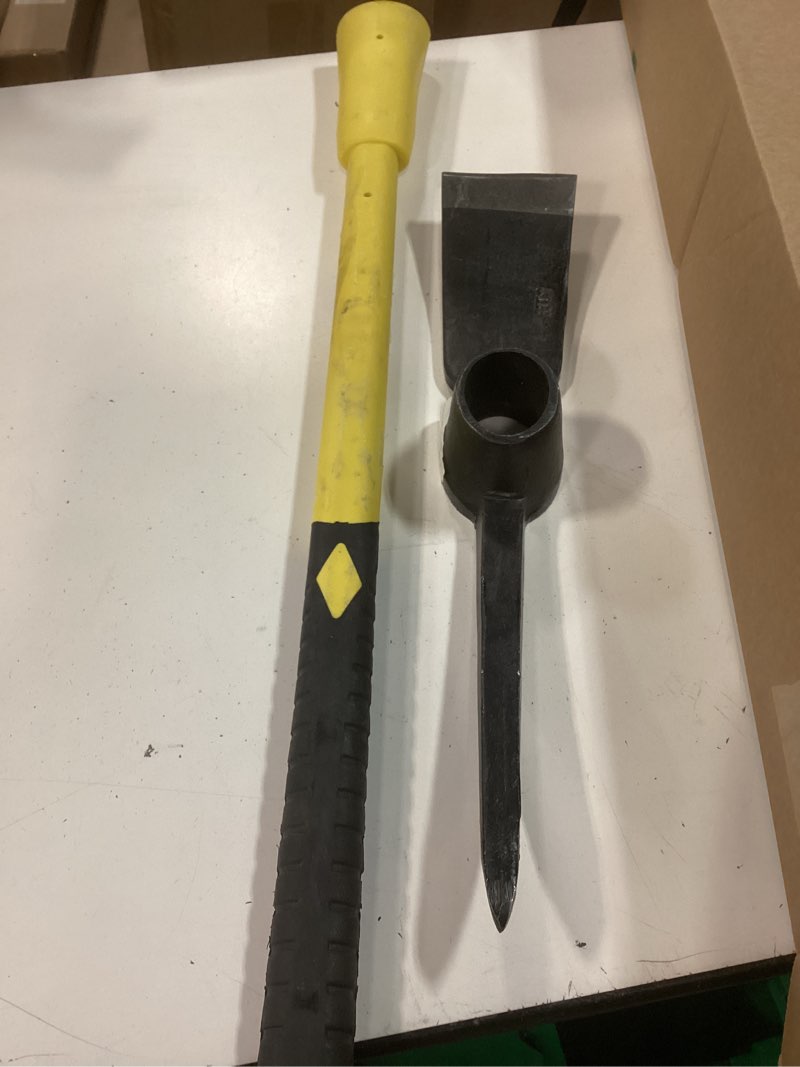 Condition photo showing Good Condition for nohovu pickaxe with shock absorbing fiberglass handle, heavy duty forged steel pick axe for digging, 36 inches (406y) blade width: 3.7"