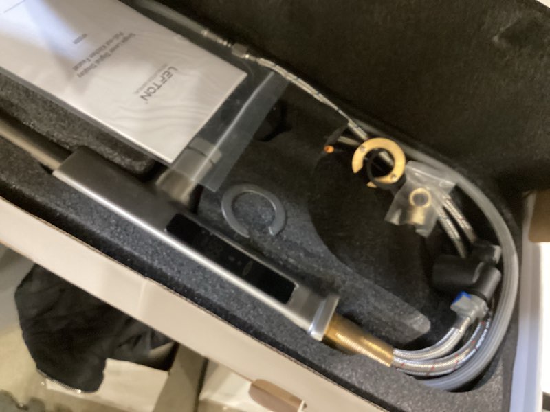 Condition photo showing Good Condition for Lefton Pull-Out Waterfall Kitchen Faucet with Temperature Display, Two Water Outlet Modes, Single Hole, Brushed Nickel, KF2209-0