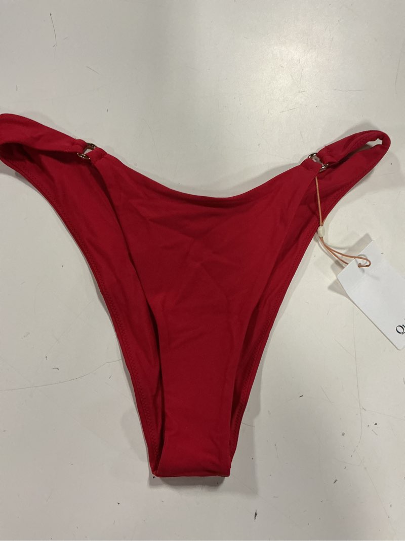Condition photo showing Good Condition for italian high-leg ring bikini bottom, m, cherry