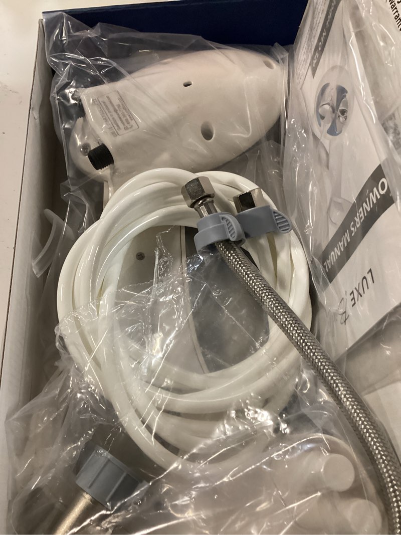 Condition photo showing New/Like New for luxe bidet neo 320 - warm water, dual nozzle, self-cleaning, non-electric bidet attachment for toilet seat, adjustable water pressure, rear & feminine wash (blue)