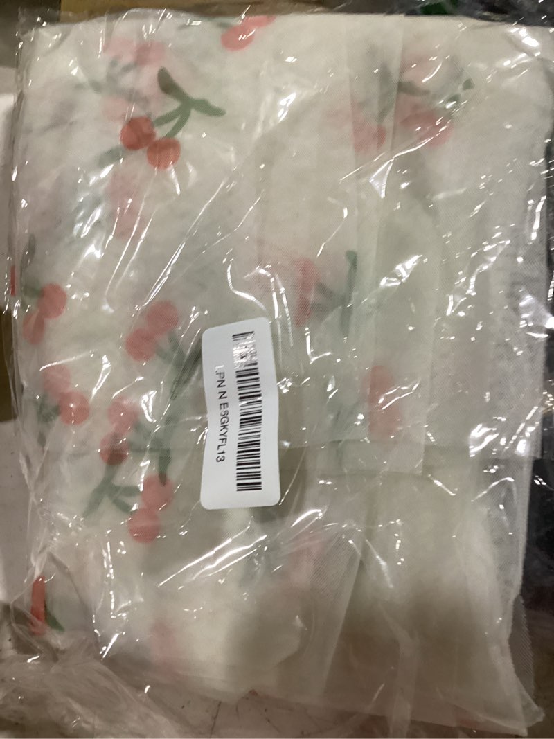 Condition photo showing Good Condition for 2 pack cherry table runner 35x120 inch cherry birthday party decorations fruit summer lace tulle fabric table dining room kitchen holiday wedding baby shower arch veil decor cherry 35x120 inch white