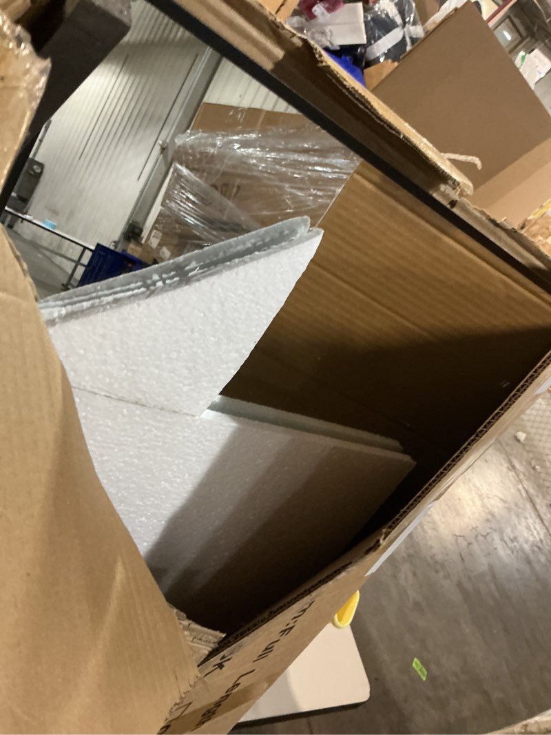 Condition photo showing As Is for Suidia Arched Full Length Mirror, 59"x19" Floor Mirror Freestanding, Floor Standing Full Body Mirror with Stand for Bedroom, Hanging Mounted for Living Room Cloakroom, Black Black 59"L x 19"W