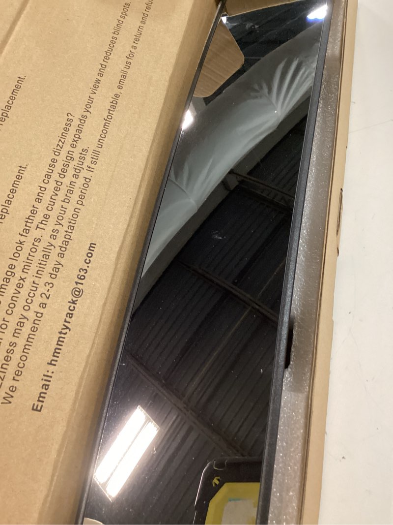 Condition photo showing New/Like New for rear view mirror, chrome anti-glare panoramic rear mirrors universal 14 inch convex car interior clip on extra big wide angle rearview mirror extender to reduce blind spot for car suv trucks 14 inch 1