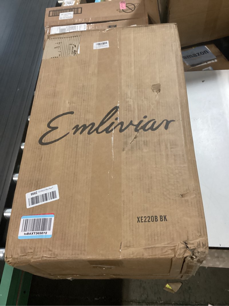 Condition photo showing New/Like New for emliviar large outdoor wall light, 25" modern front porch light for house, clear glass in black finish, xe220b bk black - clear glass - no solar large - 1 pack
