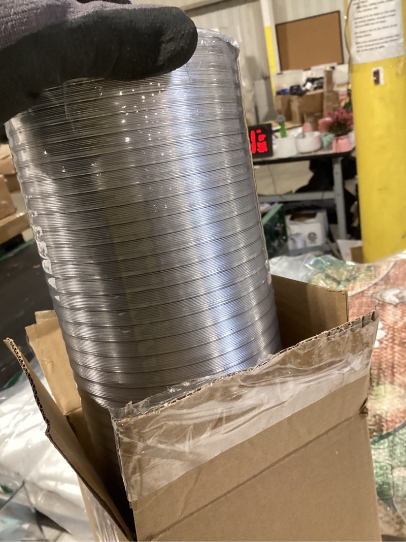 Condition photo showing Good Condition for 4 inch 8ft semi rigid dryer vent, flexible aluminum dryer vent hose with clamps, 3.9 mil aluminum foil tape for hvac ventilation, duct fan systems 4in 8ft