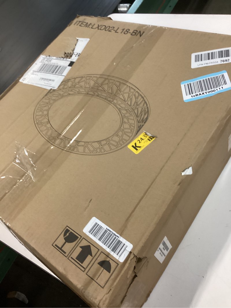 Condition photo showing New/Like New for lightania 18 inch flush mount ceiling light, modern brushed nickel led ceiling light fixture, 35w 3500lm 2700-6500k adjustable, dimmable ceiling lights for bedroom, kitchen, hallway, bathroom, etl 18 inch brushed nickel