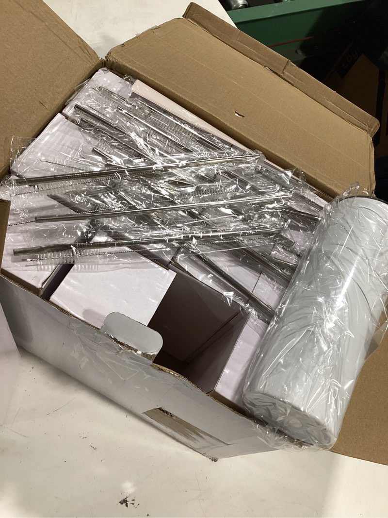 Condition photo showing Good Condition for uirzotn 25 pack 20 oz sublimation tumbler blanks skinny straight in bulk, stainless steel insulated sublimation tumbler with polymer coating for heat transfer, with lid, straw, ribbon, gift box