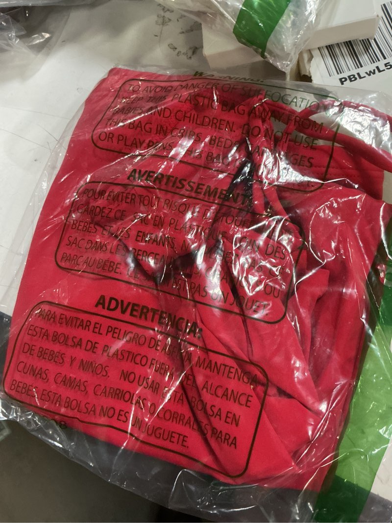 Condition photo showing Good Condition for QINSEN Women's Double Lined Basic Tank Top Adjustable Spaghetti Straps Sleeveless Camisole Shirts Large Red