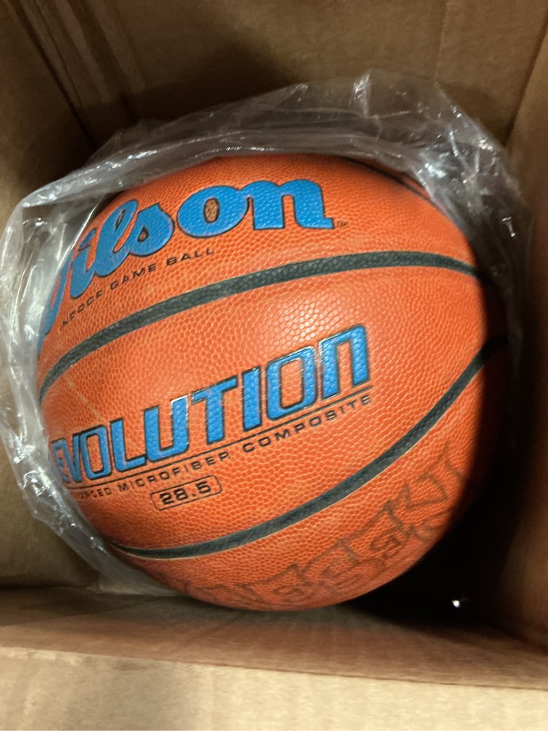 Condition photo showing As Is for WILSON Evolution Indoor Game Basketballs - Size 5, Size 6 and Size 7 Royal/Brown Size 6 - 28.5"