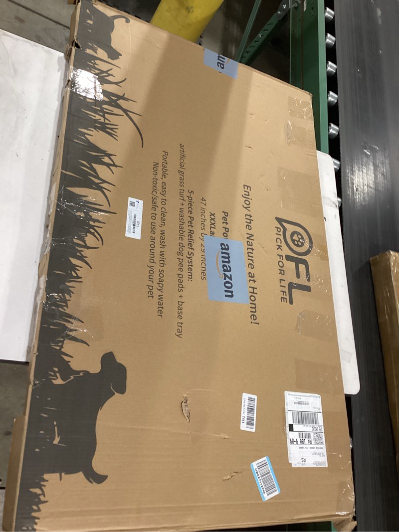 Condition photo showing New/Like New for Dog Grass Large Potty Patch, Dog Litter Boxes Artificial Grass Bathroom Turf for Pet Training, Washable Puppy Pee Pad, Perfect Indoor/Outdoor Portable Potty Pet Loo (Potty system-47.6"x29.2") 3-layered design XXXL-47.6"x29.2"