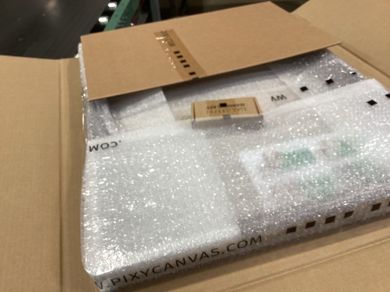 Condition photo showing Good Condition for pixy canvas floater frame 18x24 for 0.75 inch deep canvas paintings/canvas prints/wood canvas panels/wall art/wall decor/home decor/artwork, (red cherry, 18 x 24 inch, portrait) red cherry 18 x 24 inch