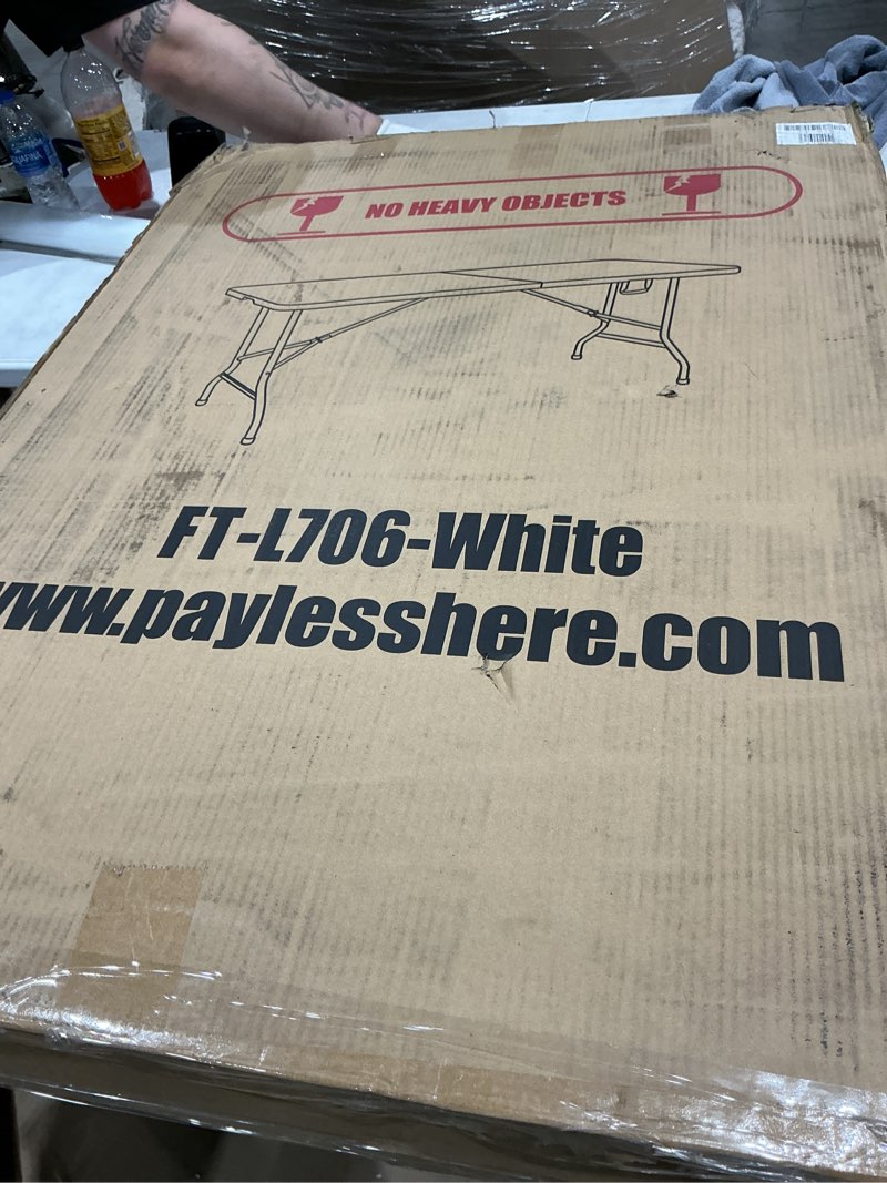 Condition photo showing New/Like New for 6' white folding table