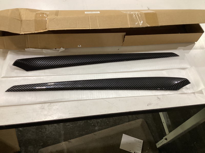 Condition photo showing New/Like New for kktr-car dashboard cover wrap and front door inner armrest panel cover trim compatible with tesla model 3 2021-2023 model y 2020-2025,not for performance (glossy carbon fiber pattern, 4pcs) glossy carbon fiber pattern 4pcs