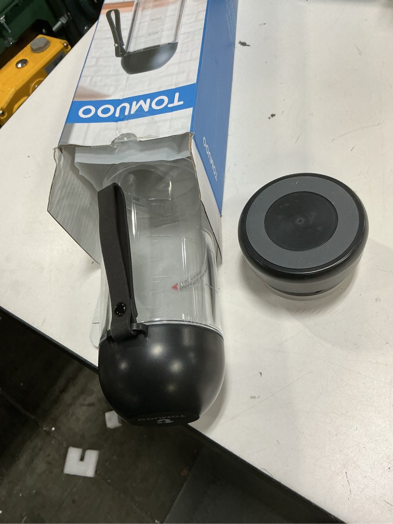 Condition photo showing As Is for portable blender, 8 blades personal size smoothie blender for shakes, usb c rechargeable juicer cup with led display, travel friendly mini mixer for home, office, gym, 17oz, black black 17oz