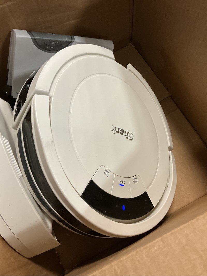 Condition photo showing As Is for Shark AV752 ION Robot Vacuum, Tri-Brush System, Wifi Connected, 120 Min Runtime, Works with Alexa, Multi Surface Cleaning, White ION Robot (White)