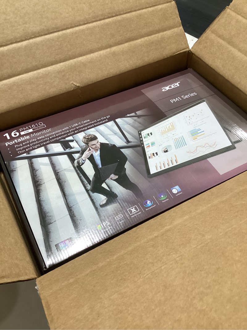 Condition photo showing Good Condition for asus zenscreen 16” (15.6 inch viewable) 1080p usb-c portable monitor (mb16ahv) - full hd, ips, blue light filter, anti-glare, mini hdmi, kickstand, tripod mountable, protective sleeve, 3 year warranty 16" kickstand