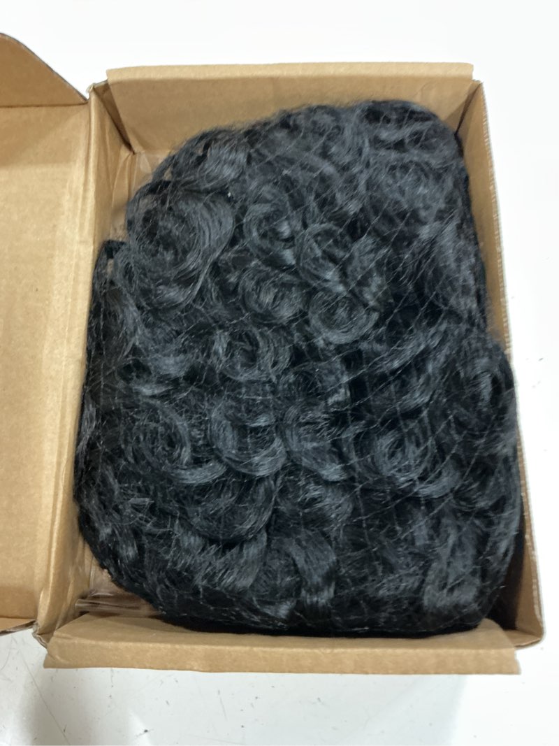 Condition photo showing New/Like New for pixie cut wig for black women short layered curly wavy pixie cut human hair wigs brazilian virgin human hair glueless women wigs with bangs natural black color for daily use?black black curly