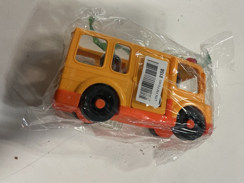 Condition photo showing Good Condition for fisher-price little people toddler toy school bus musical push-along vehicle with 2 figures for pretend play ages 1+ years