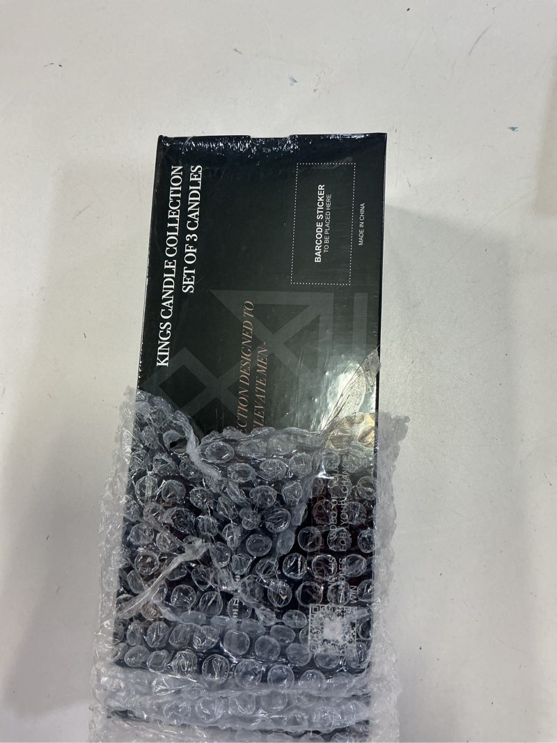 Condition photo showing New/Like New for Set of 3 4oz Scented Candles for Men Gift Set | Bachelor Pad | Woodwick Crackling Masculine Scent Candles | Manly Cologne, Coffee, Tobacco & Leather Soy Candles | Unique Gift