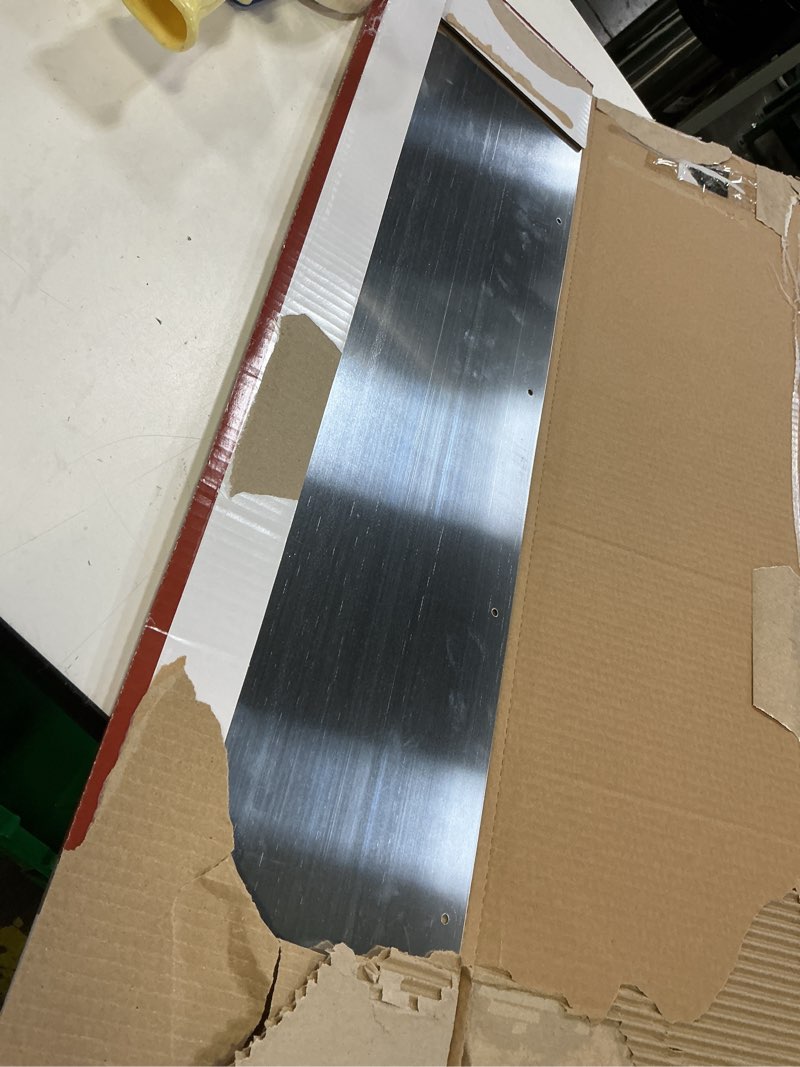 Condition photo showing As Is for gatehouse 32293bbdlg brass-plated entry door kick plate