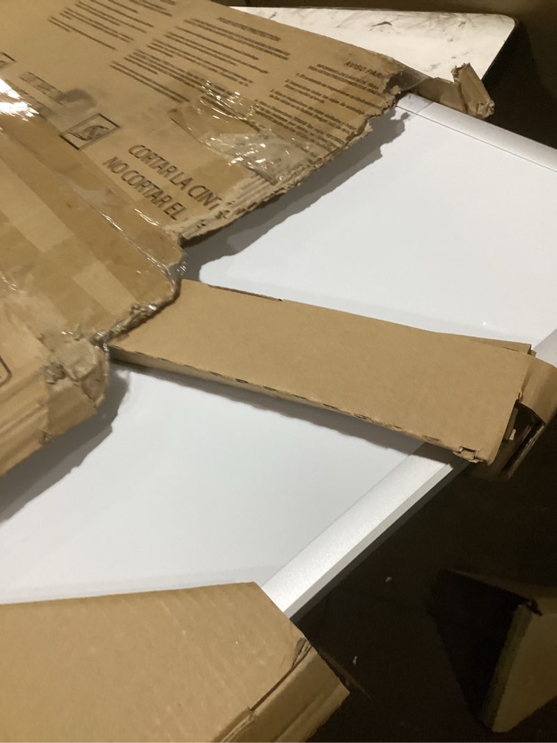 Condition photo showing As Is for quartet magnetic dry erase white board, 36"w x 24"h whiteboard, nano-clean surface resists ink stains, silver aluminum frame (sm533) silver 36"w x 24"h