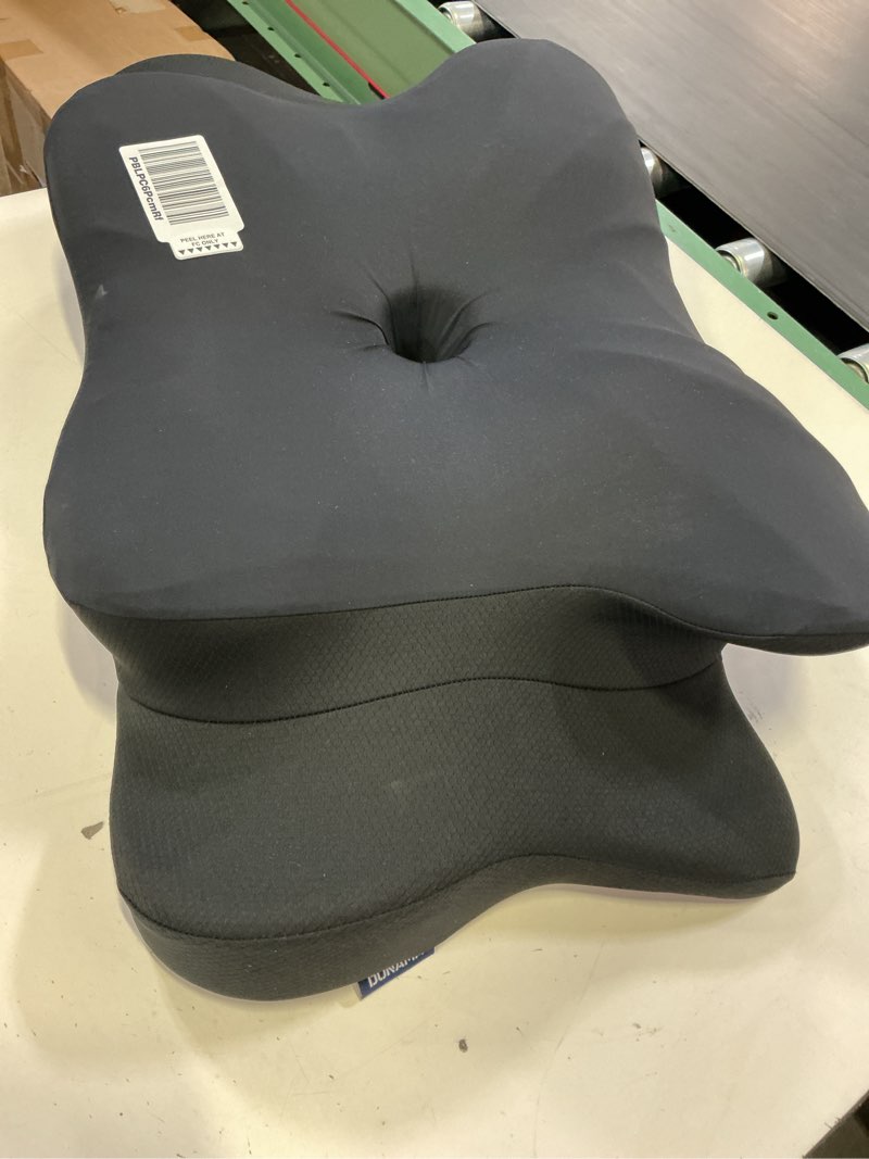 Condition photo showing As Is for donama cervical pillow for neck and shoulder pain relief, cooling contour memory foam pillow, dual-height ergonomic neck support pillow for side back stomach sleepers with removable pillowcase deep grey queen size