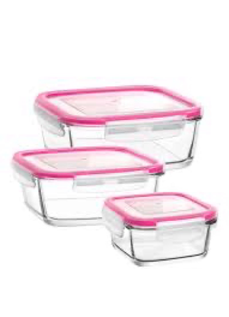HOMBERKING 6pc Gla... 3 Containers)-Pink New