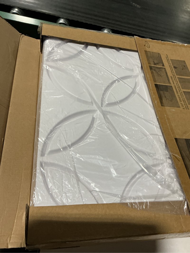 Condition photo showing Good Condition for Art3d PVC 3D Wall Panel Interlocked Circles in Matt White Cover 32 Sq.ft, for Interior Ceiling and Wall Decor for Residential or Commerical