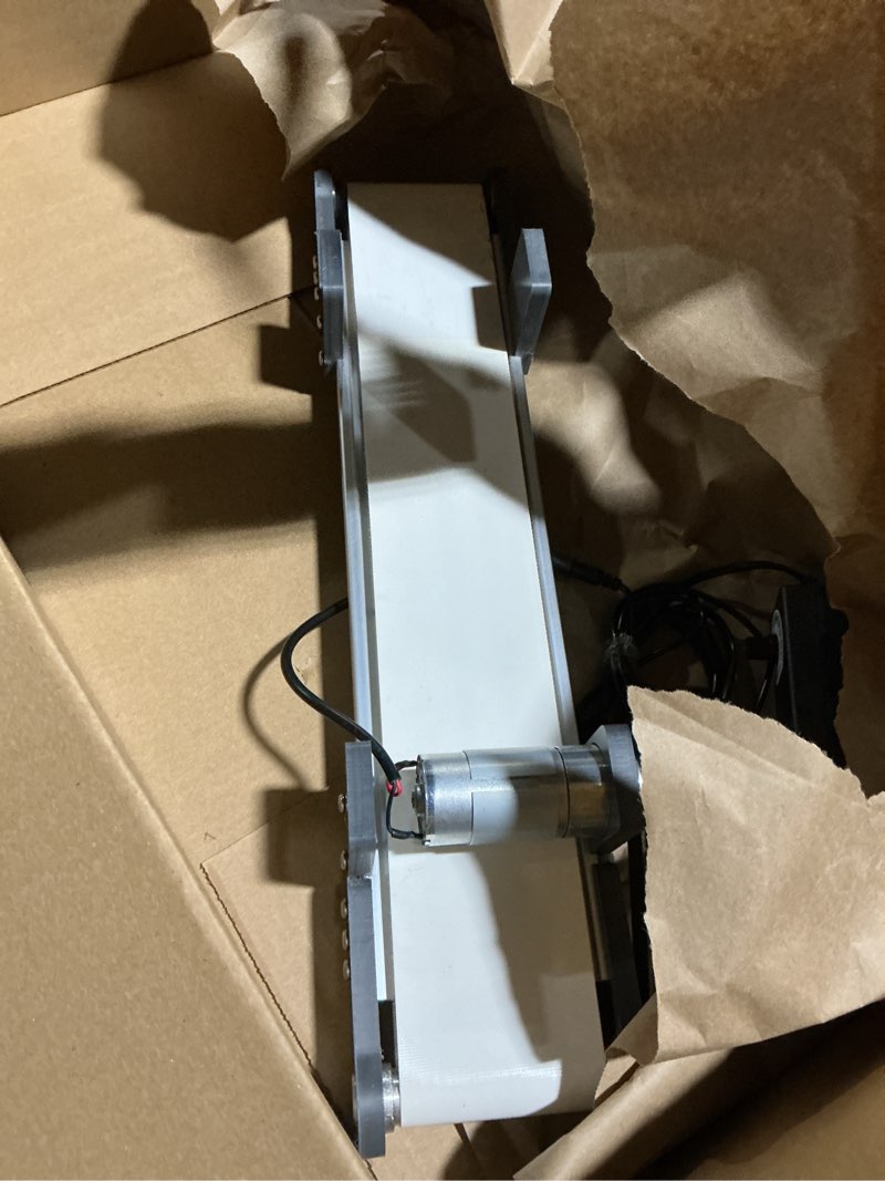 Condition photo showing Good Condition for DC 12V Electric Desktop Conveyor Belt, 116RPM Adjustable Mini Conveyor Belt with Speed Controller for Small-Scale Material Production Packaging Friction Experiment, 19.7” x 3.9”