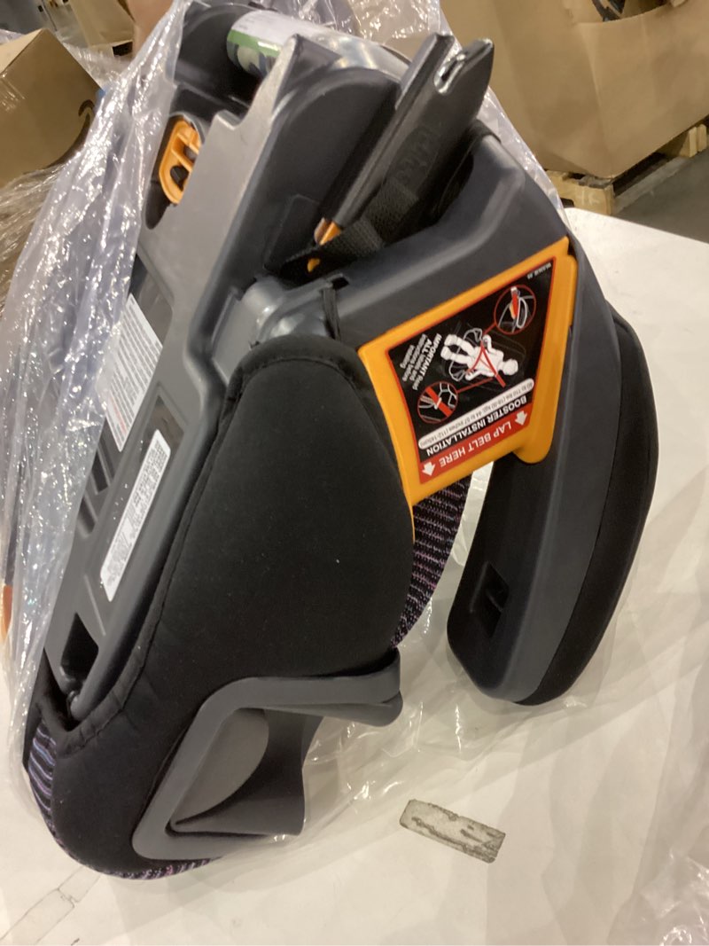 Condition photo showing As Is for Chicco GoFit ClearTex Plus Backless Booster Car Seat, Latch Attachment, Quick-Release Latch Removal, Portable Car Booster Seat for Children at Least 4 Years Old and 40-110 lbs | Confetti/Black