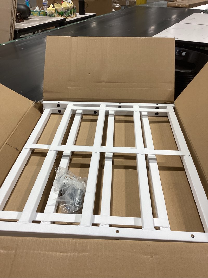 Condition photo showing Good Condition for fixed window safety guard 14”x 38” adjustable width prevents accidental falls, non-egress, tamper resistant screws included, white, single pack 14x38 inches