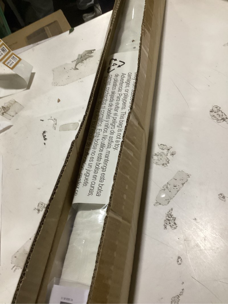 Condition photo showing As Is for lazblinds cordless roman shades for windows, blackout room darkening thermal insulated window blinds, lightweight fabric blinds for indoor windows, 34.5" w x 48" h, off white blackout - off white 34.5" w x 48" h