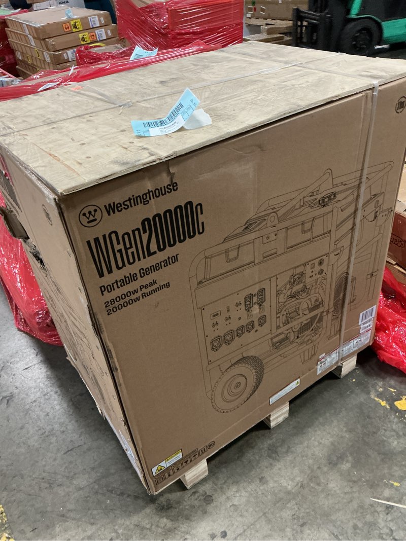 Condition photo showing New/Like New for Westinghouse 28000 Peak Watt Home Backup Portable Generator, Remote Electric Start with Auto Choke, Transfer Switch Ready 30A & 50A Outlets, Gas Powered, CO Sensor,Blue 28000 Watts - Gas Only - CO Sensor