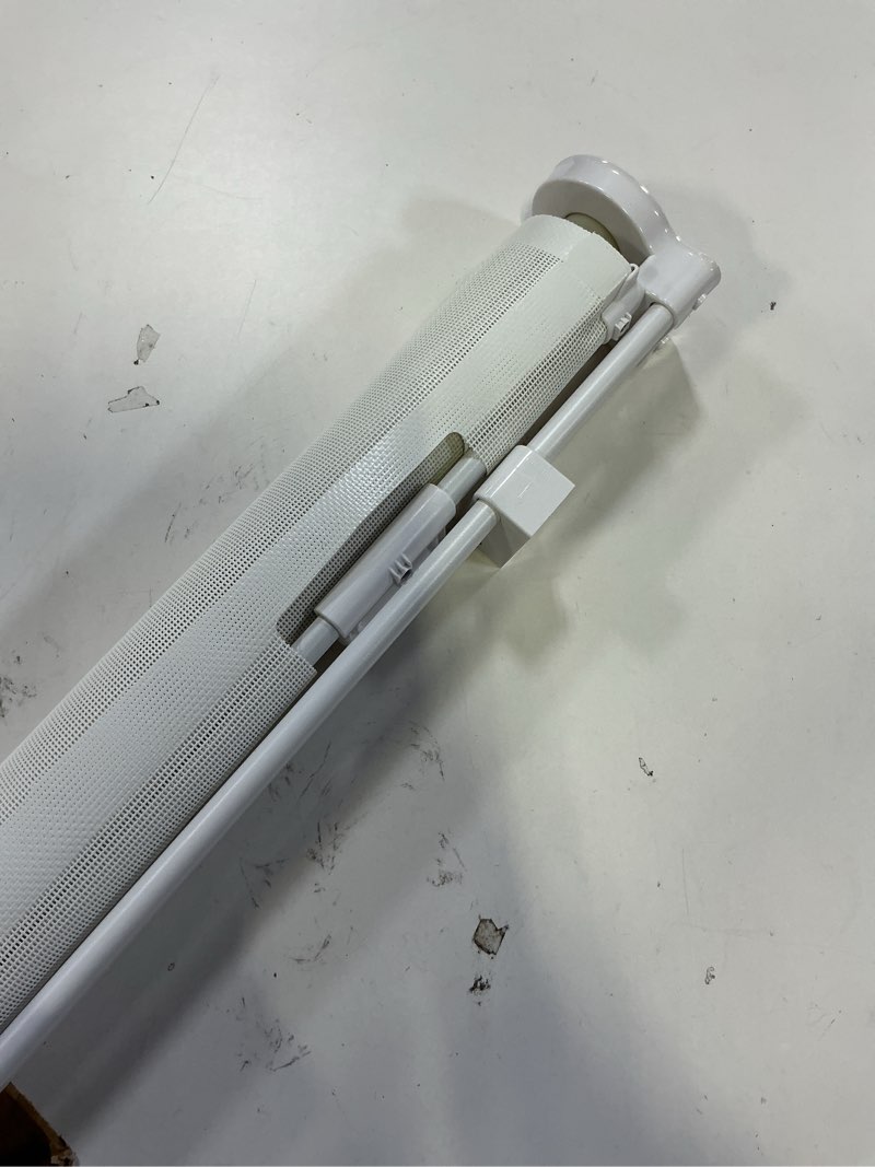 Condition photo showing Good Condition for Reinforced 42” Extra Tall x 80” Wide Retractable Baby Gates with Rods to Prevent Crawling Through, Extra Tall Dog Gate for Large Openings Indoor Outdoor Long Mesh Gate for Stairs and Doorways, White White Reinforced 42" Tall x 80" Wide