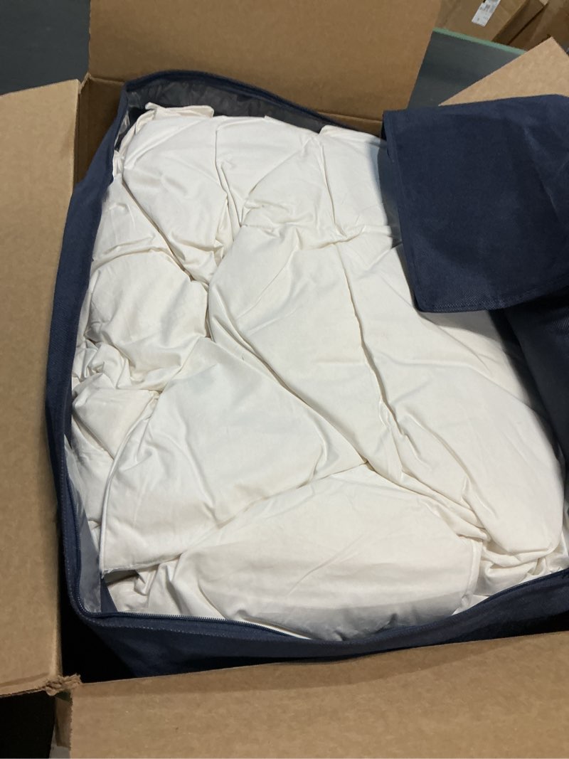 Condition photo showing Good Condition for Serta Goose Feather Down Fiber Cotton Comforter King Size - 100% Cotton Duvet Insert - Hotel Luxury Hypoallergenic Bedding Comforter Light Warmth 106 x 90 Inch White King Light Warmth