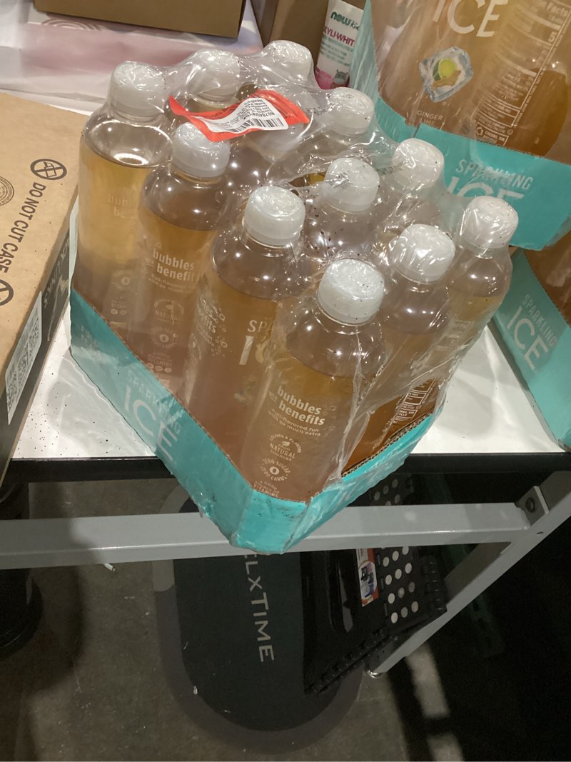 Condition photo showing New/Like New for Sparkling Ice, Ginger Lime Sparkling Water, Zero Sugar Flavored Water, with Vitamins and Antioxidants, Low Calorie Beverage, 17 fl oz Bottles (Pack of 12)