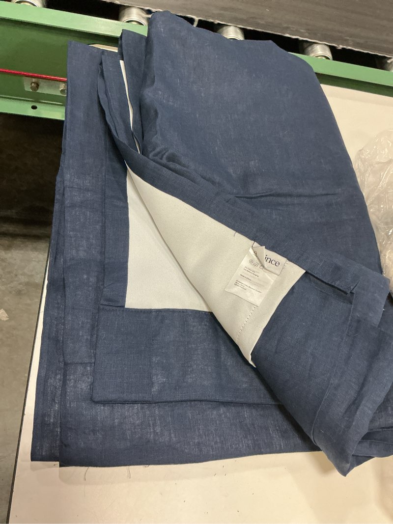 Condition photo showing Good Condition for uince european linen blackout curtain single panel 48 in x 84 in navy