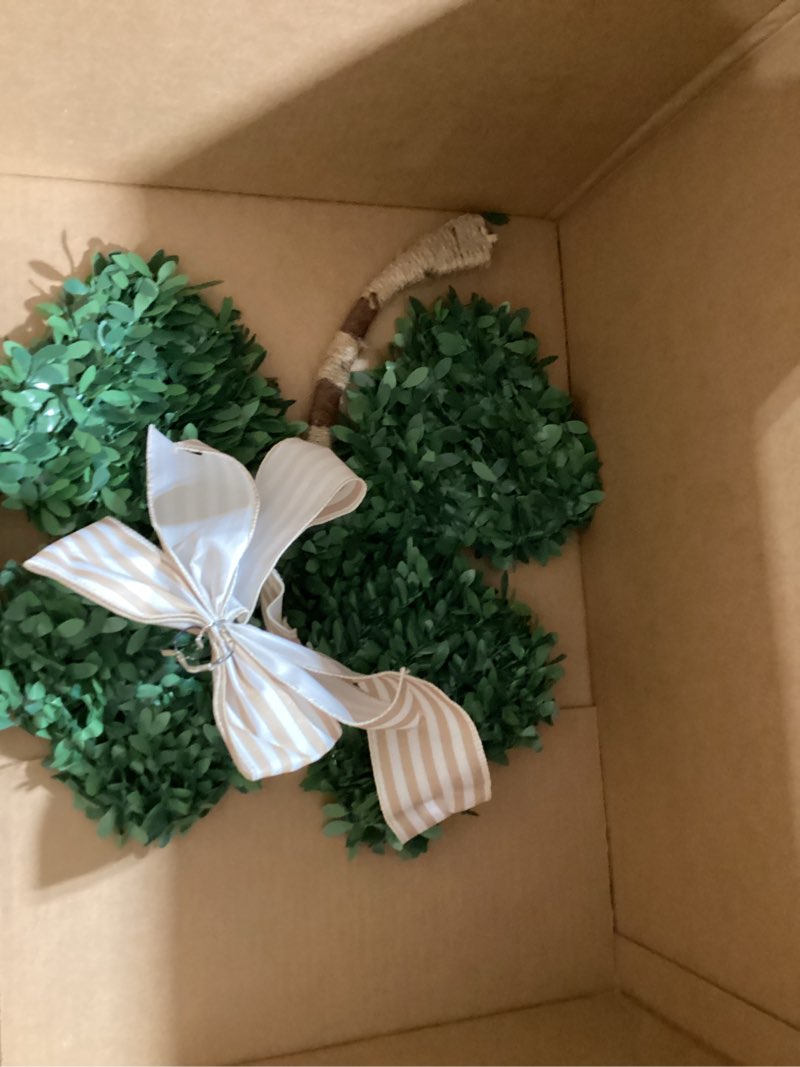 Condition photo showing Good Condition for shamrocks wreath for front door, outside summer spring wreaths for front door floral wreath welcome hanging for home decor party outdoor indoor supply 1pcs