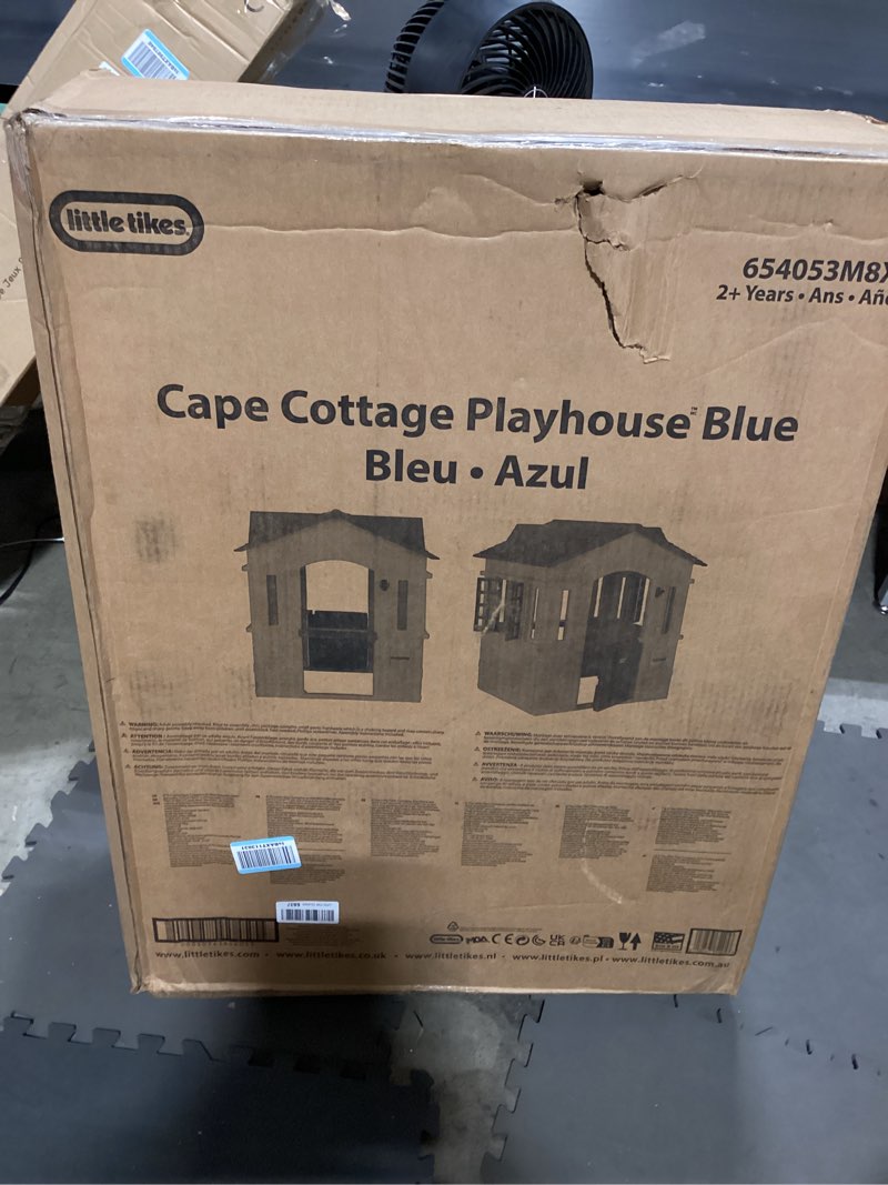 Condition photo showing As Is for little tikes small cape cottage refresh playhouse - blue