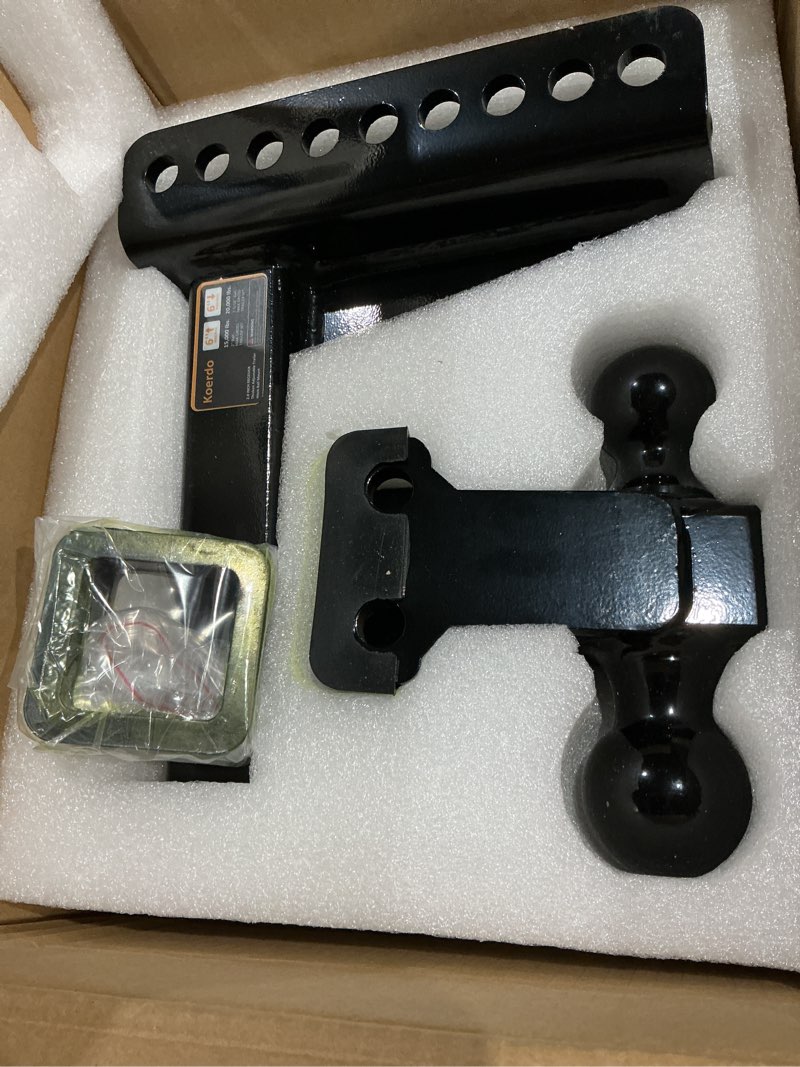 Condition photo showing New/Like New for adjustable trailer hitch -drop hitch-tow hitch with 2 inch receiver-6inch drop/rise, 2" & 2-5/16" ball hitches for trucks, 20,000 lbs gtw, trailer hitches with anti-theft pin, black…